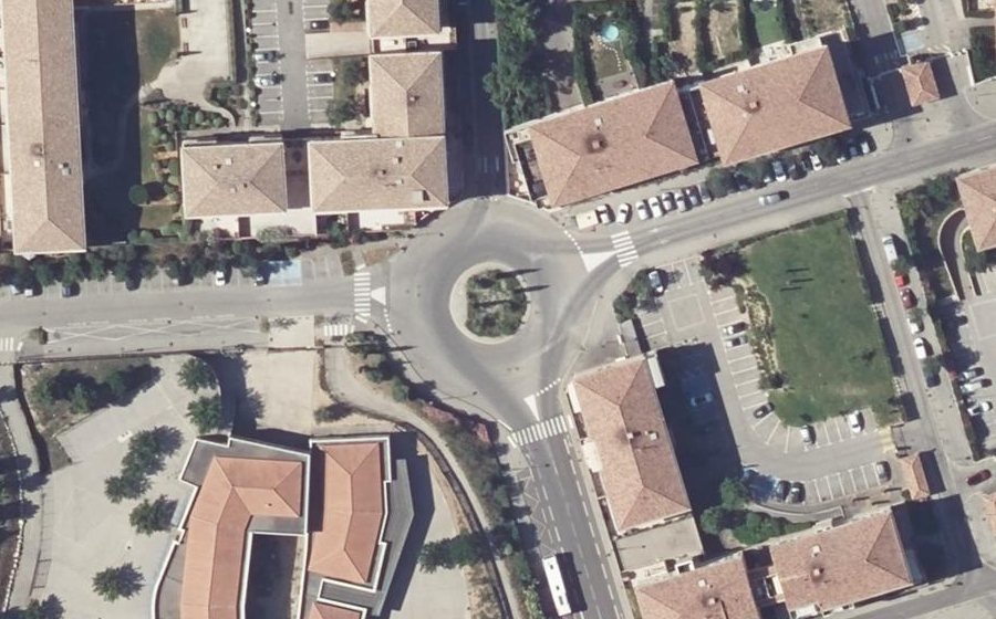 Vue aérienne du Rond-Point de la Bastide Neuve