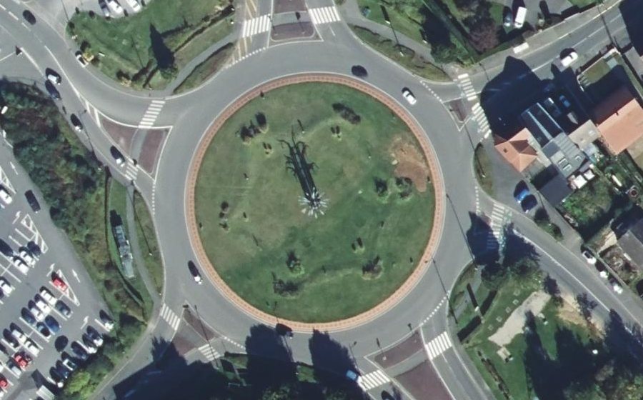 Vue aérienne du Rond-Point du Droit-des-Enfants