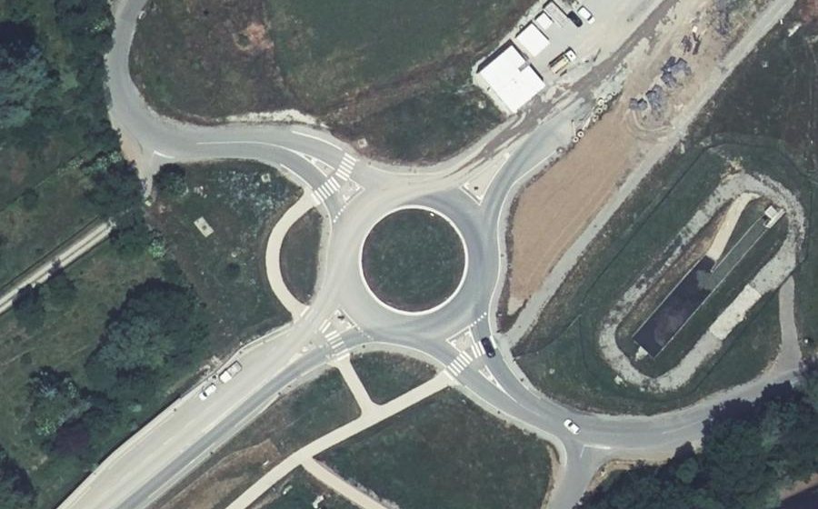 Vue aérienne du Rond-Point des Aurouzes