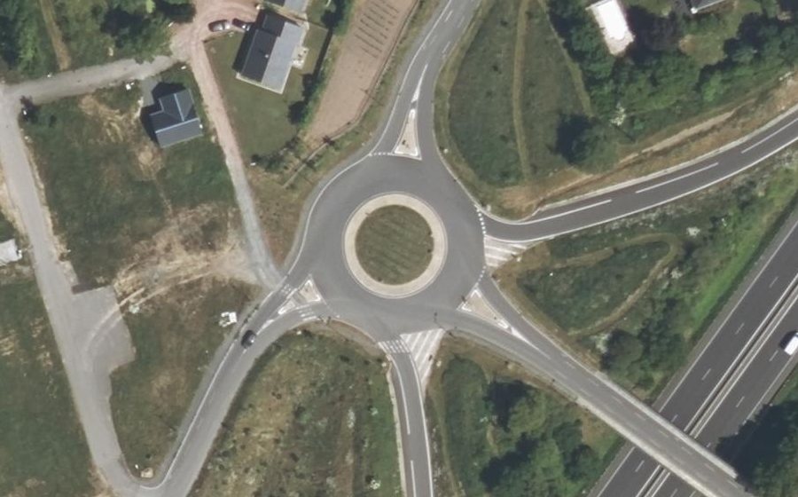 Vue aérienne du Rond-point des Justices