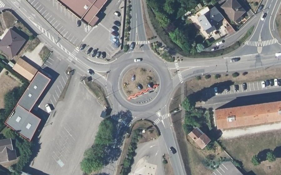 Vue aérienne du Rond-Point des 3 Godelles