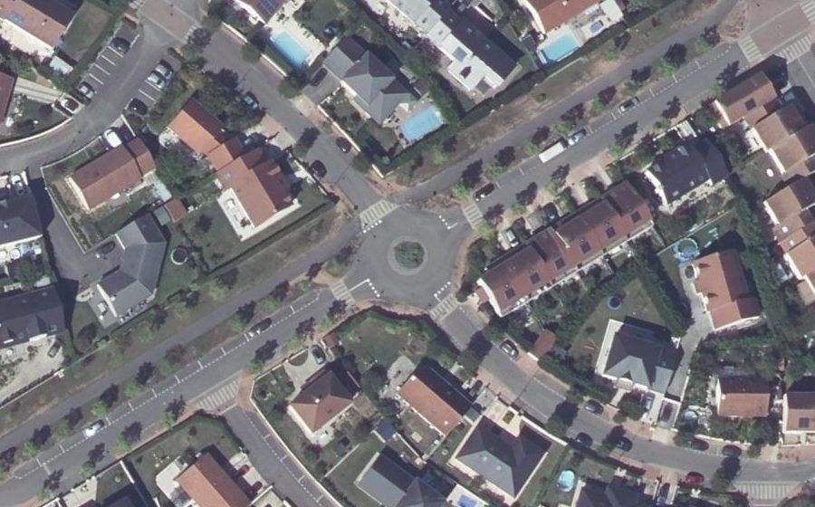 Vue aérienne du Rue Marie Curie