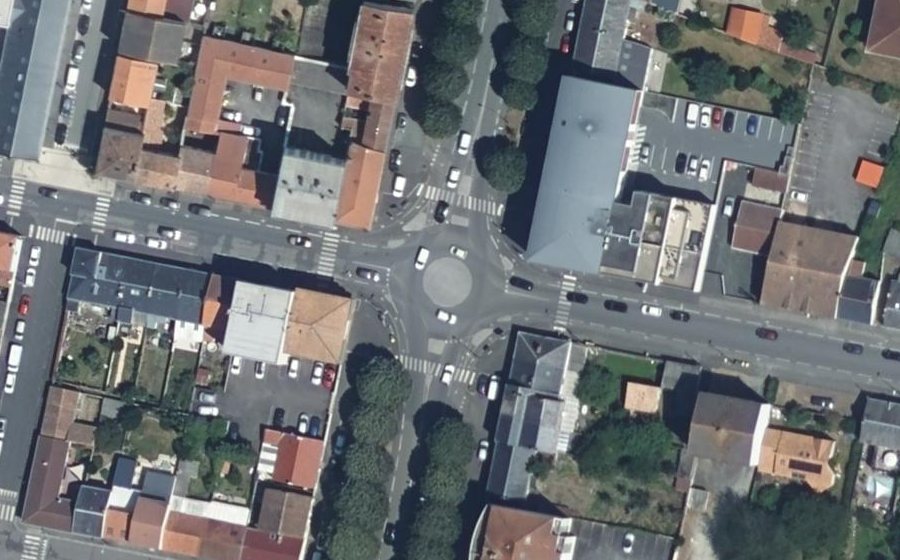 Vue aérienne du Rond-point Georges-Pompidou