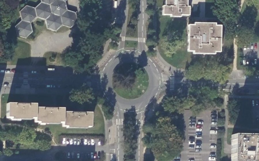 Vue aérienne du Rond-point Harriet Tubman