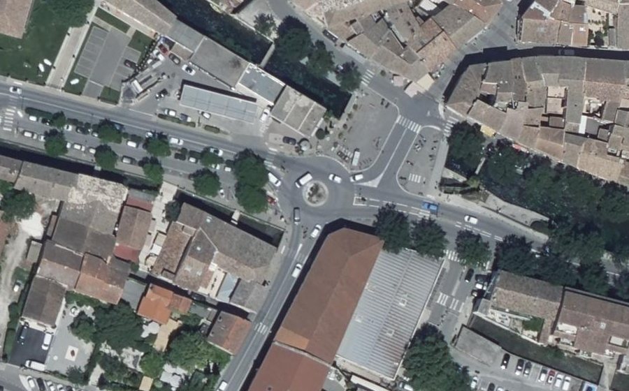 Vue aérienne du Rond-Point du Portail d'Avignon