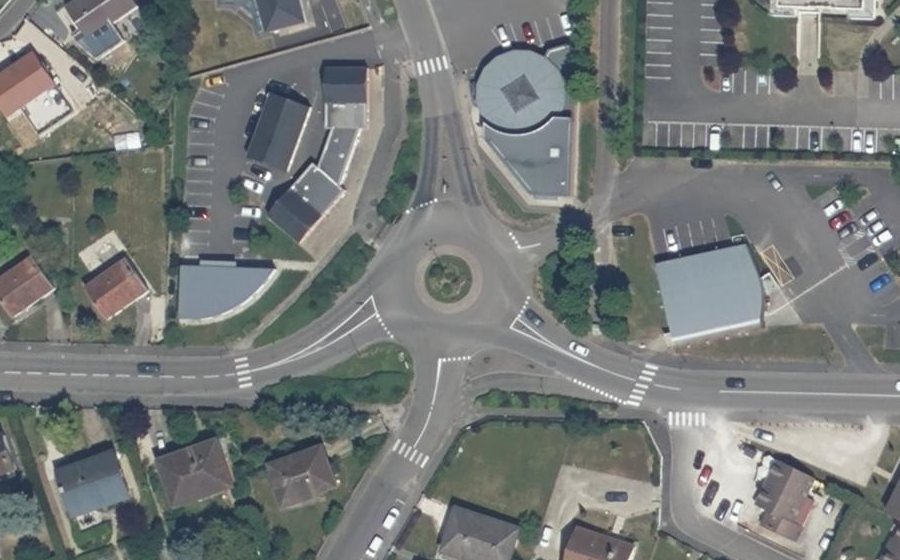 Vue aérienne du Rond-Point Michel Chaumont
