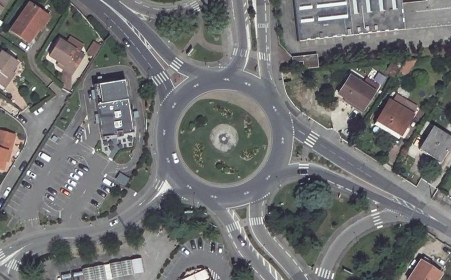 Vue aérienne du Rond-Point des Droits de l'Homme