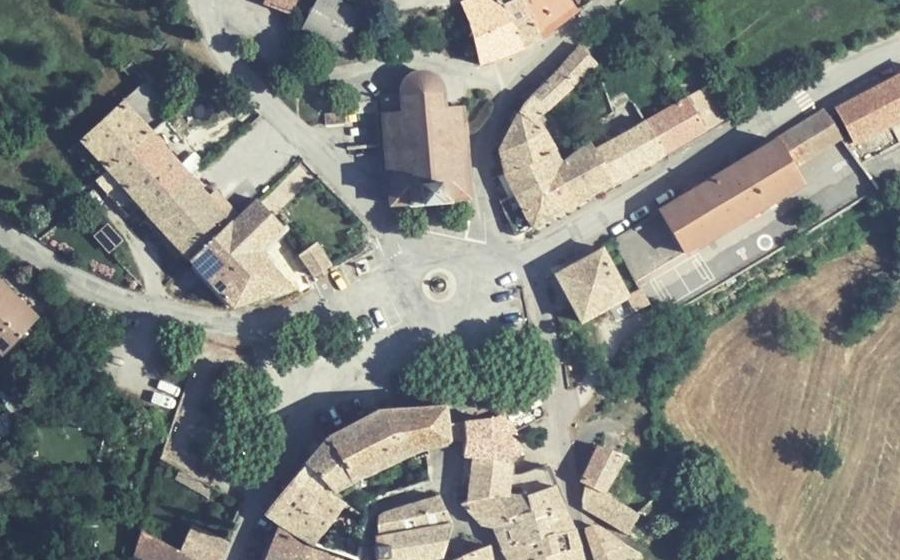 Vue aérienne du Place de l'Abbé Bicais
