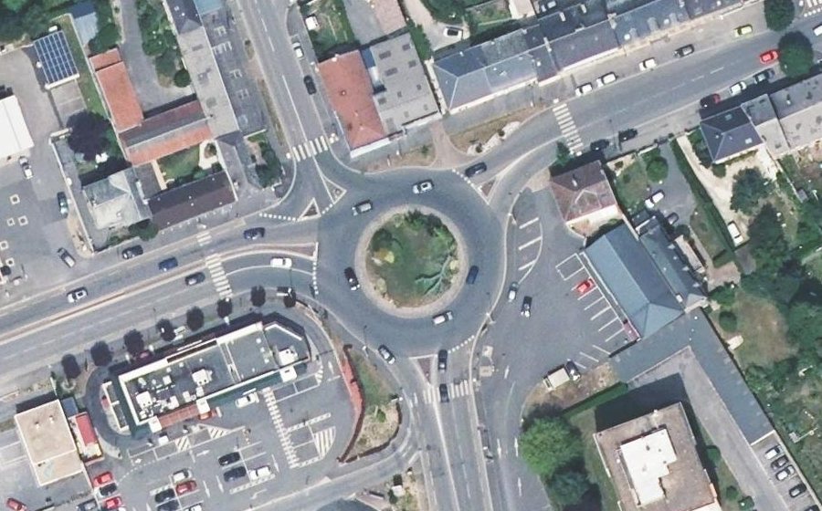 Vue aérienne du Rond-Point d'Eisenach