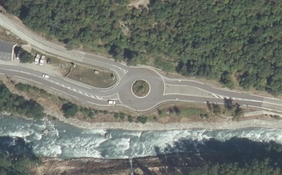 Vue aérienne du Rond-point d'Orelle