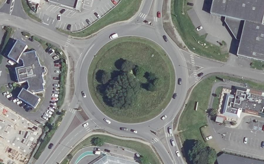 Vue aérienne du Rond-Point Kerampéru