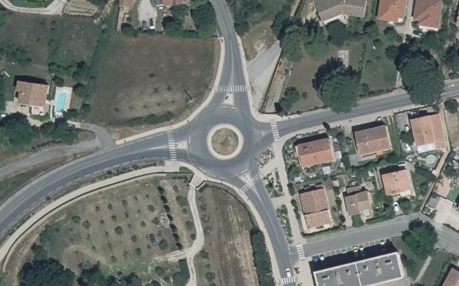 Vue aérienne du Rond-point Simone Veil