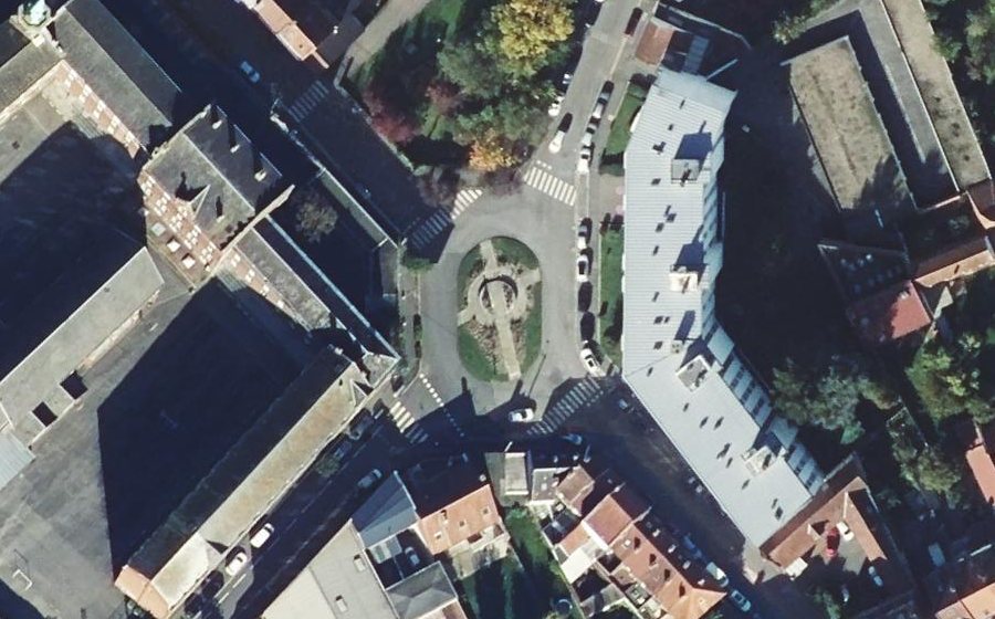 Vue aérienne du Place du Capitaine Michel
